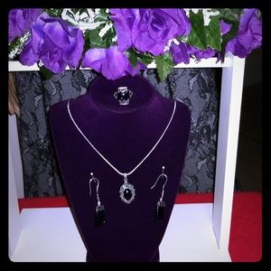 (NWT) 925 Vintage Blue Sand Stone Marcasite